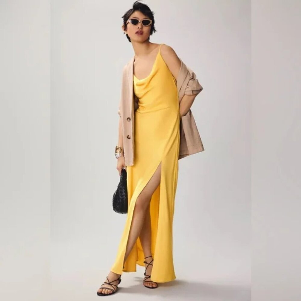 Mare mare scoop neck slim yellow dress XXS